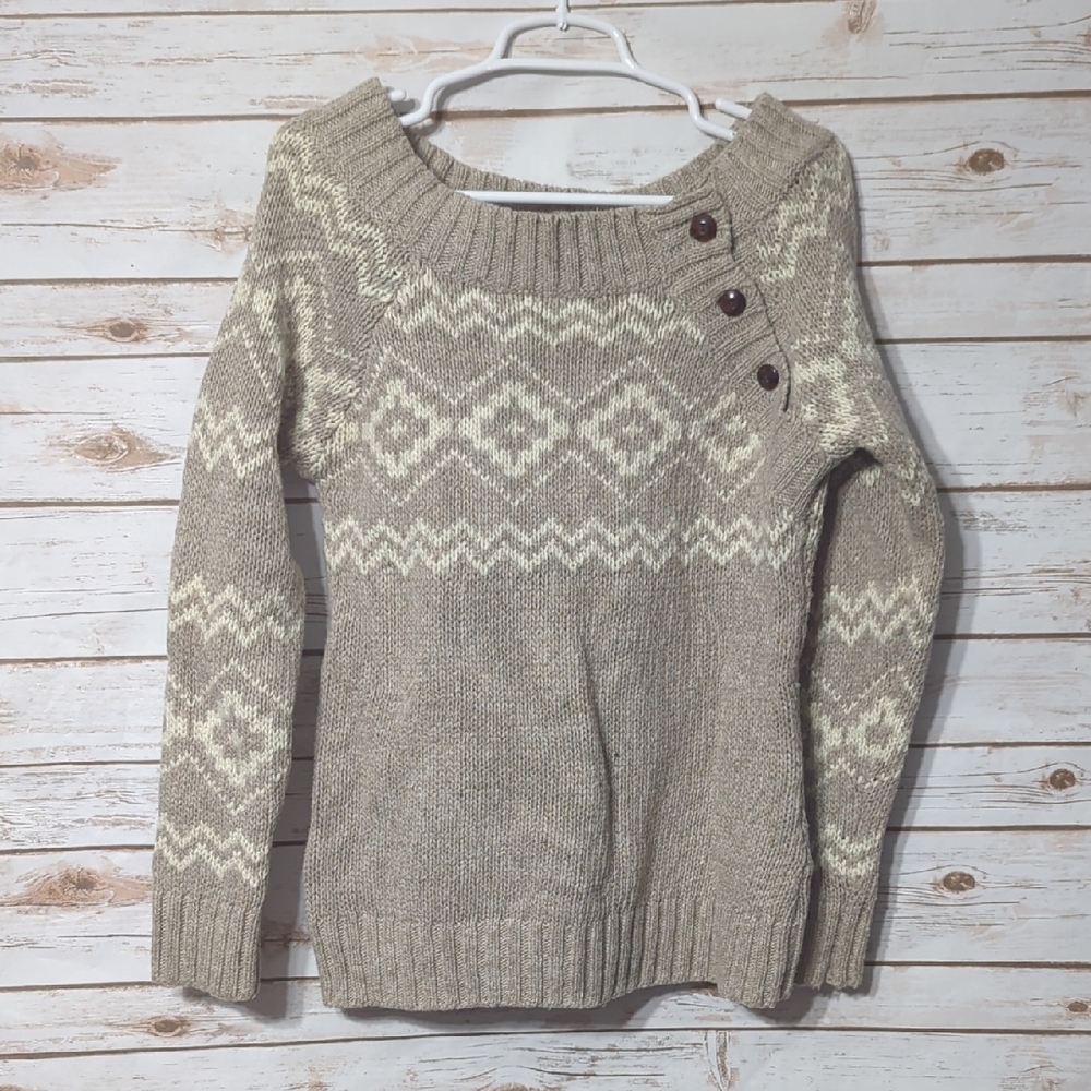 Lole Cozy Beige Patterned Women's Sweater